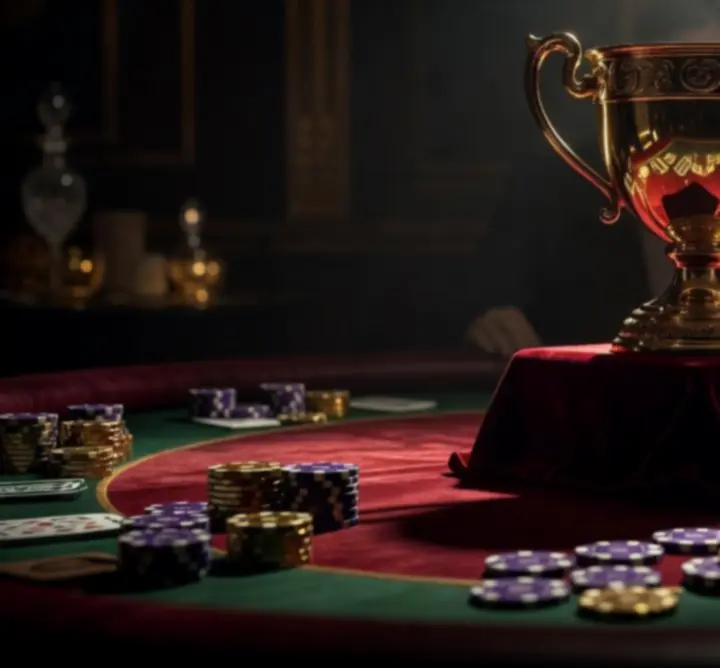 Złote trofeum mistrzostw pokera